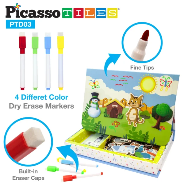 PICASSO TILES Mix & Match - Set de Juego Magnético Mezcla & Combina + 112pzas - Imagen 3