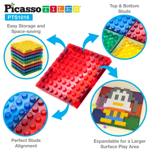 PICASSO TILES Brick Tiles - Set de Construcción Magnético & Bloques + 1016pzas - Imagen 7