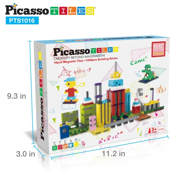 PICASSO TILES Brick Tiles - Set de Construcción Magnético & Bloques + 1016pzas - Imagen 2