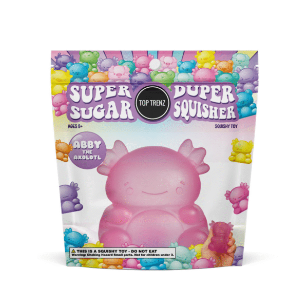 TOP TRENZ - SUPER DUPER Squishy AJOLOTE Naranja - Imagen 2
