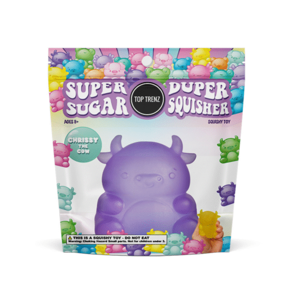 TOP TRENZ - SUPER DUPER Squishy VAQUITA Lila - Imagen 2