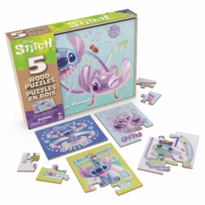 STITCH Juegos de Mesa - Rompecabezas de Madera 5 en 1