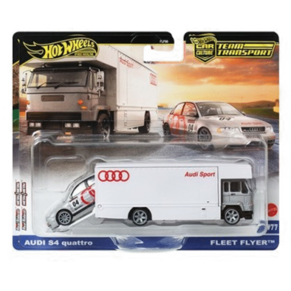 HOT WHEELS Premium Escala 1:64 - Team Transport AUDI S4 Quattro & FLEET FLYER