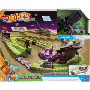 HOT WHEELS RacerVerse - MINECRAFT Play Set Derrota al Ender Dragón