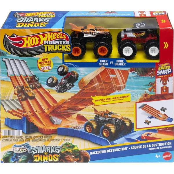 MONSTER TRUCK - Set de Juego CARRERAS DE DESTRUCCIÓN TIGER SHARK Vs BONE SHAKER
