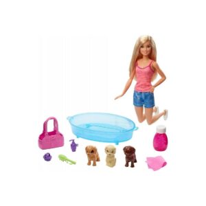 BARBIE - BARBIE Muñeca + Bañera & Cachorros
