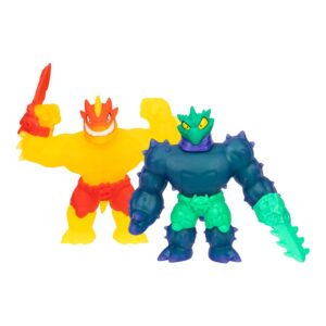 GOO JIT ZU Meteor Madness - FLAME BLAZAGON Stretchy Vs CACTICUS Mushy