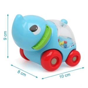 ITSY TOTS - Elefante Bebé Sonajero de Arrastre + Bolitas Multicolores