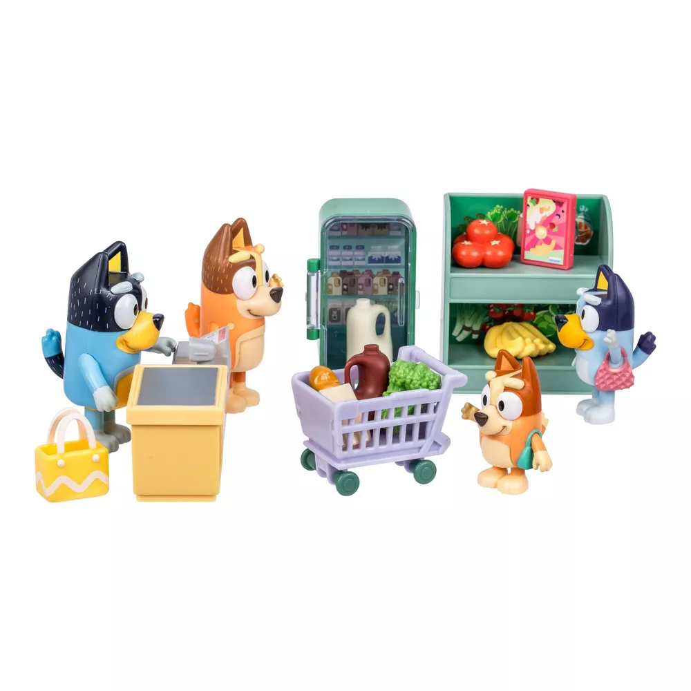 BLUEY Chef - Set de Figuras Familiar Vamos de Compras + Accesorios ...