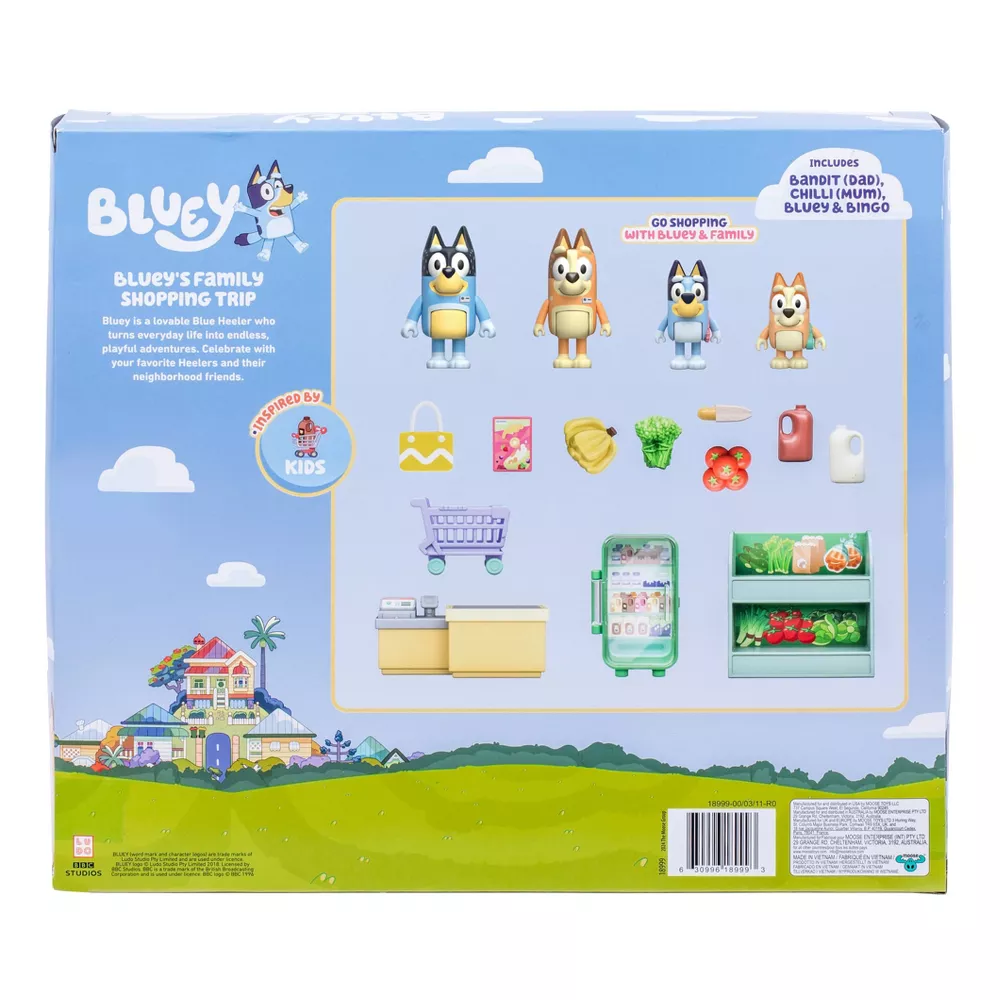 BLUEY Chef - Set de Figuras Familiar Vamos de Compras + Accesorios ...