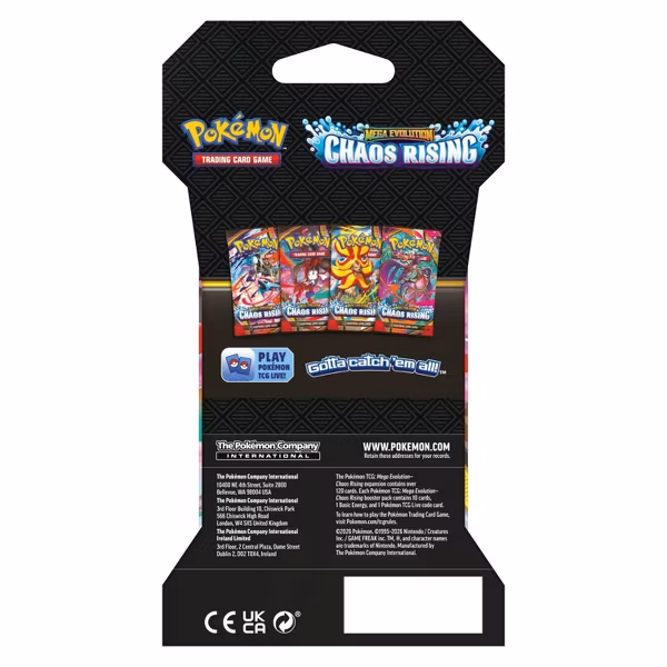 POKÉMON TCG Mega Evolution 4 - CHAOS RISING Sleeved Booster + 10 Tarjetas en Inglés - Imagen 2